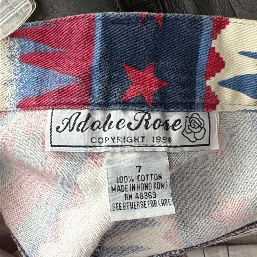 Vintage High Waisted Southwest Tribal Western Y2K Star Stripe Shorts size 7 - Picture 2 of 10